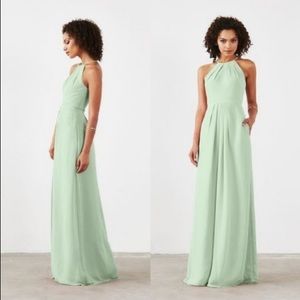 Weddingtonway sage green Isabella bridesmaid dress